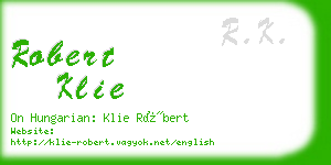 robert klie business card